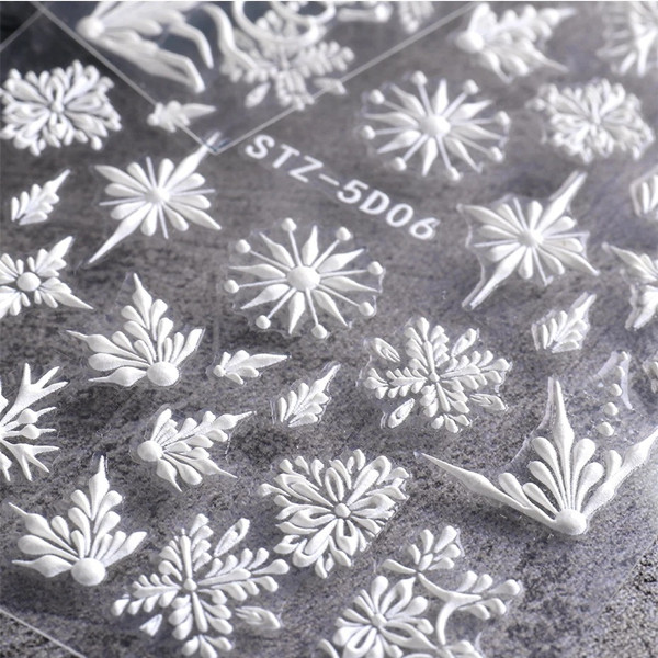 5D Snowflake Nail Art стикерлері