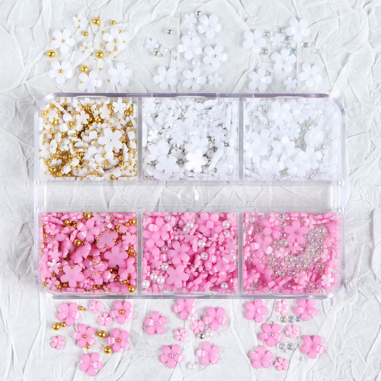 Көктемгі тырнақ өнері інжу маникюрі бар шие гүліне арналған DIY тырнақ әшекейлері